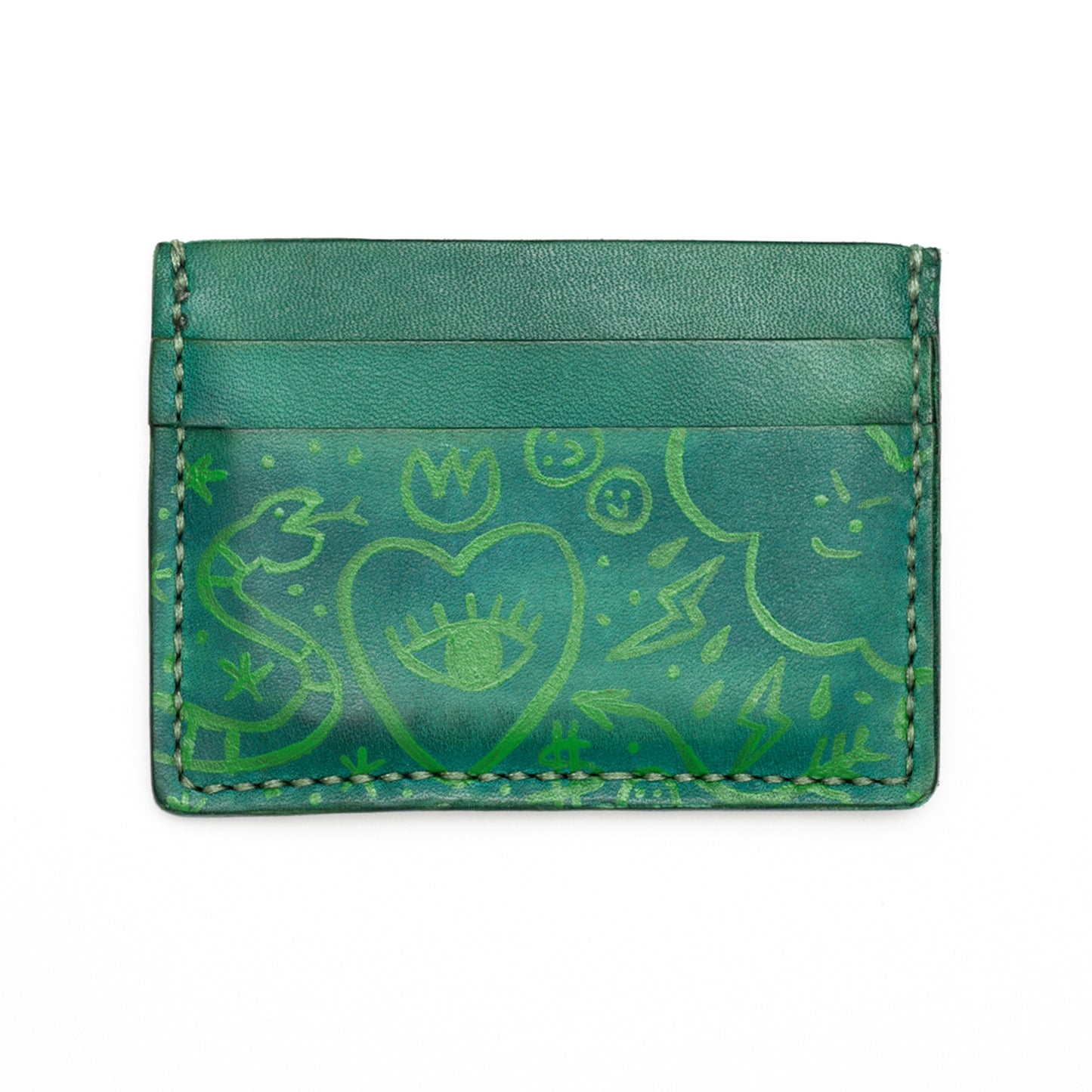 Doodles - Handmade Leather Card Case