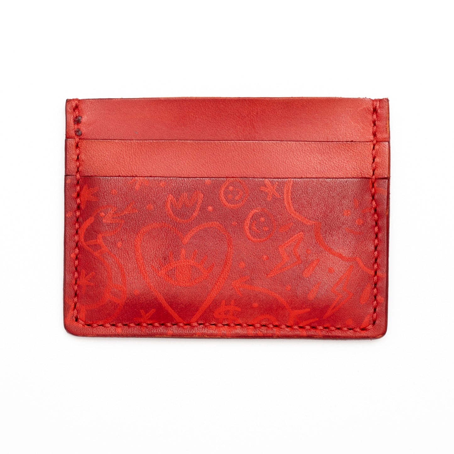 Doodles - Handmade Leather Card Case