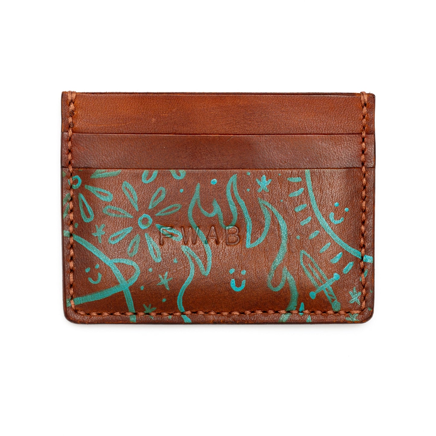Doodles - Handmade Leather Card Case