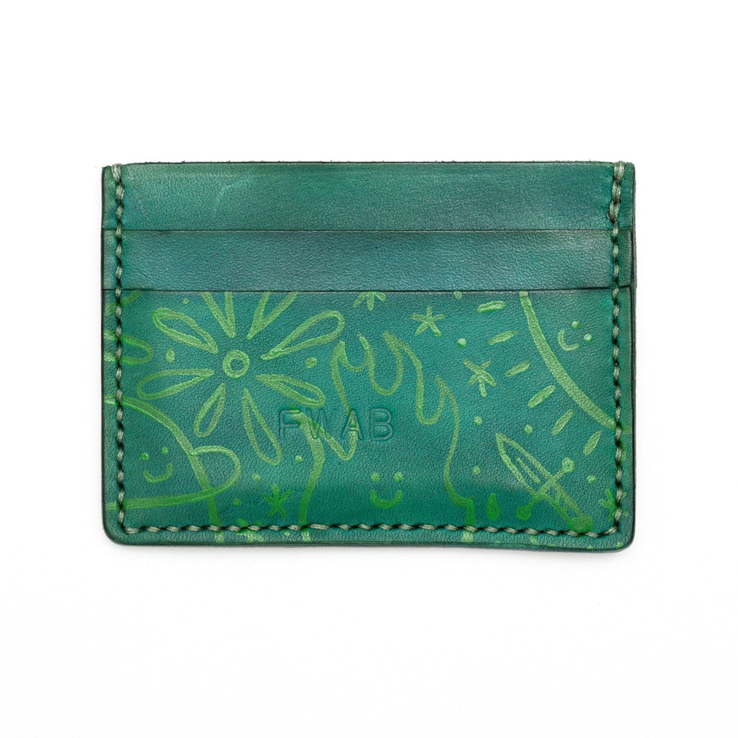 Doodles - Handmade Leather Card Case