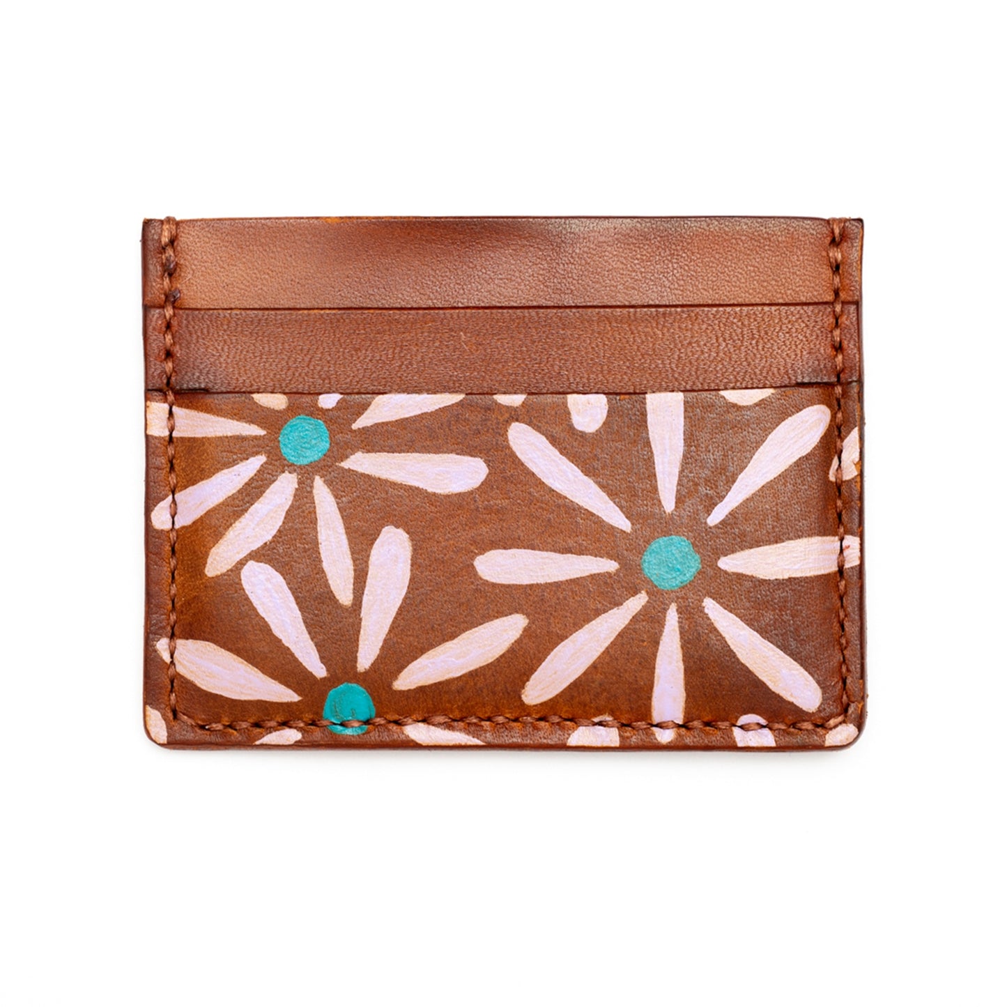 Flowers - Handmade Leather Card Case