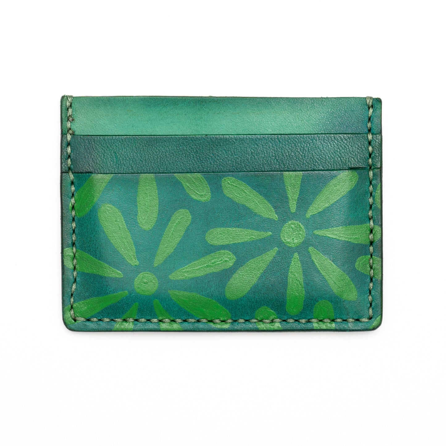 Flowers - Handmade Leather Card Case