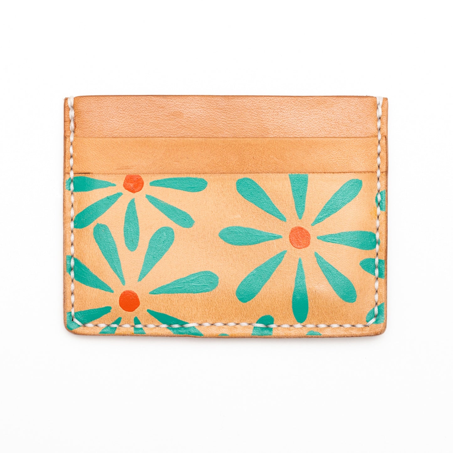 Flowers - Handmade Leather Card Case