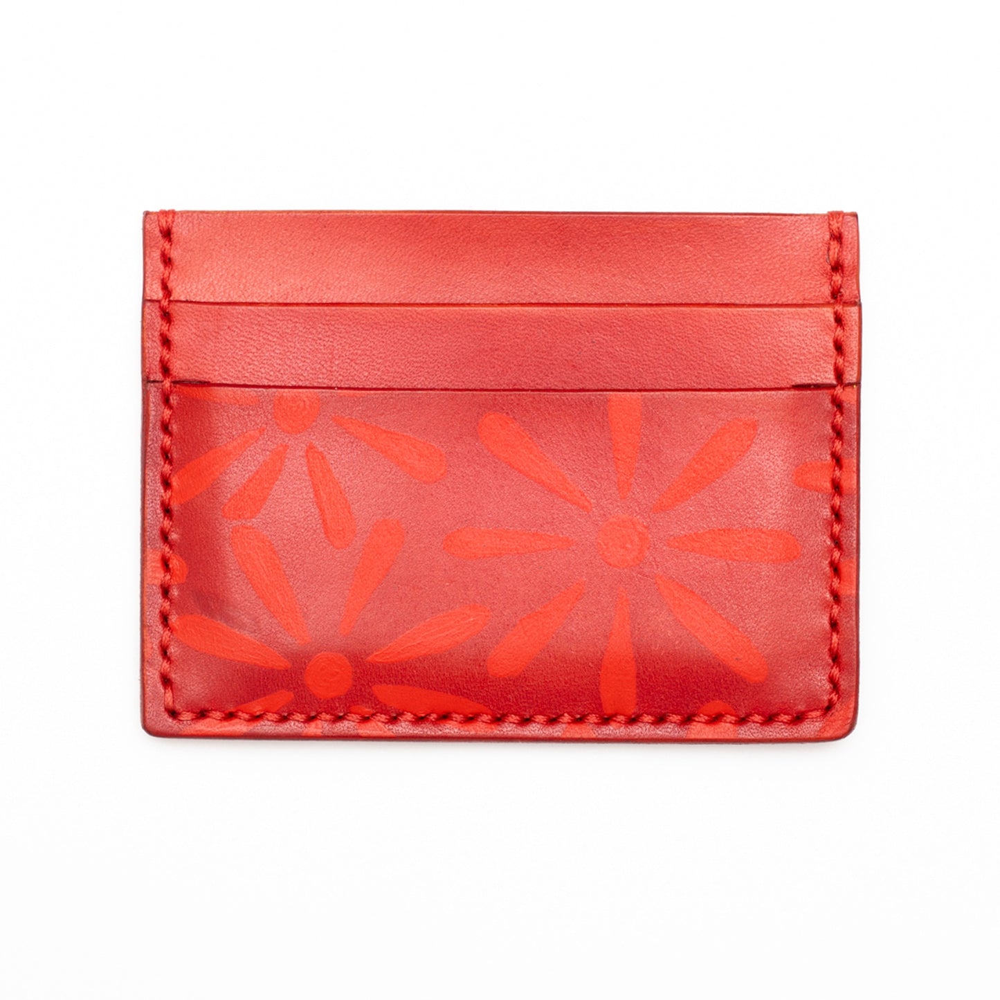 Flowers - Handmade Leather Card Case