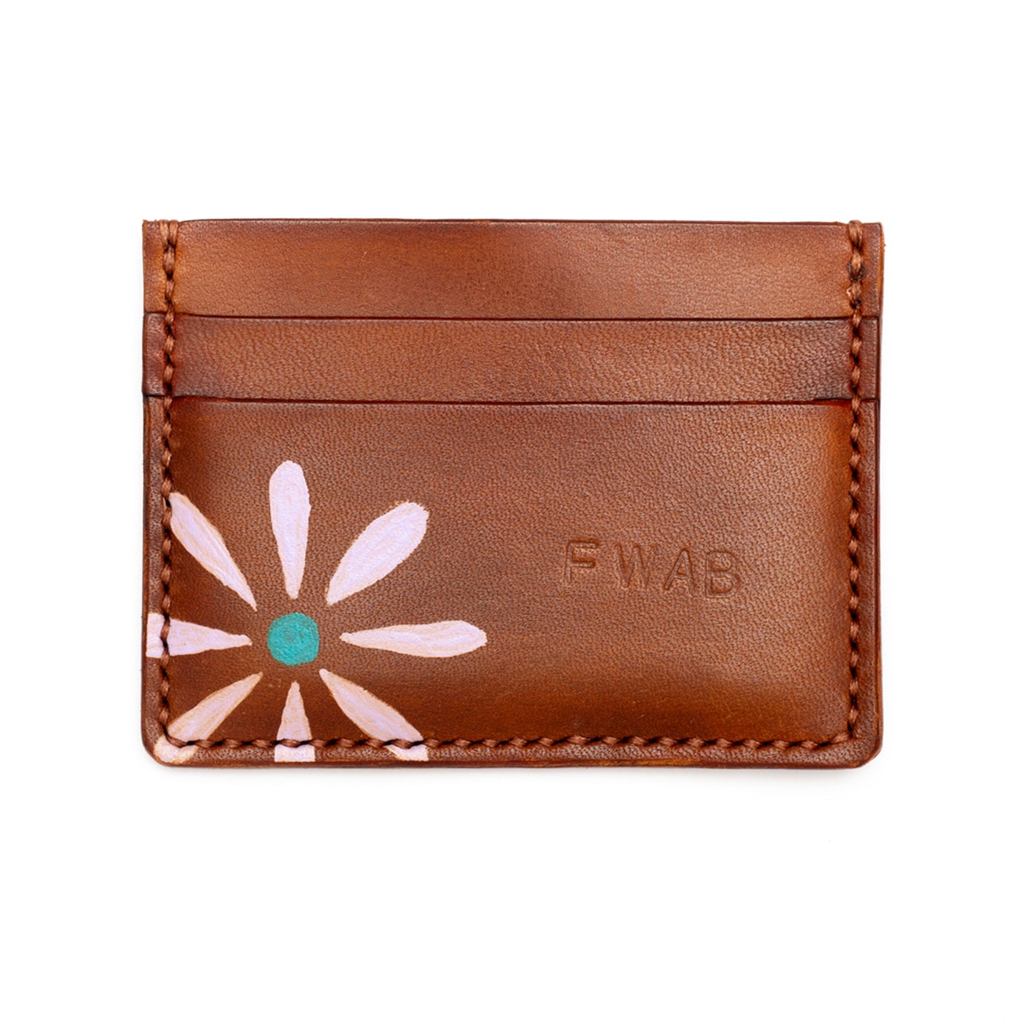 Flowers - Handmade Leather Card Case