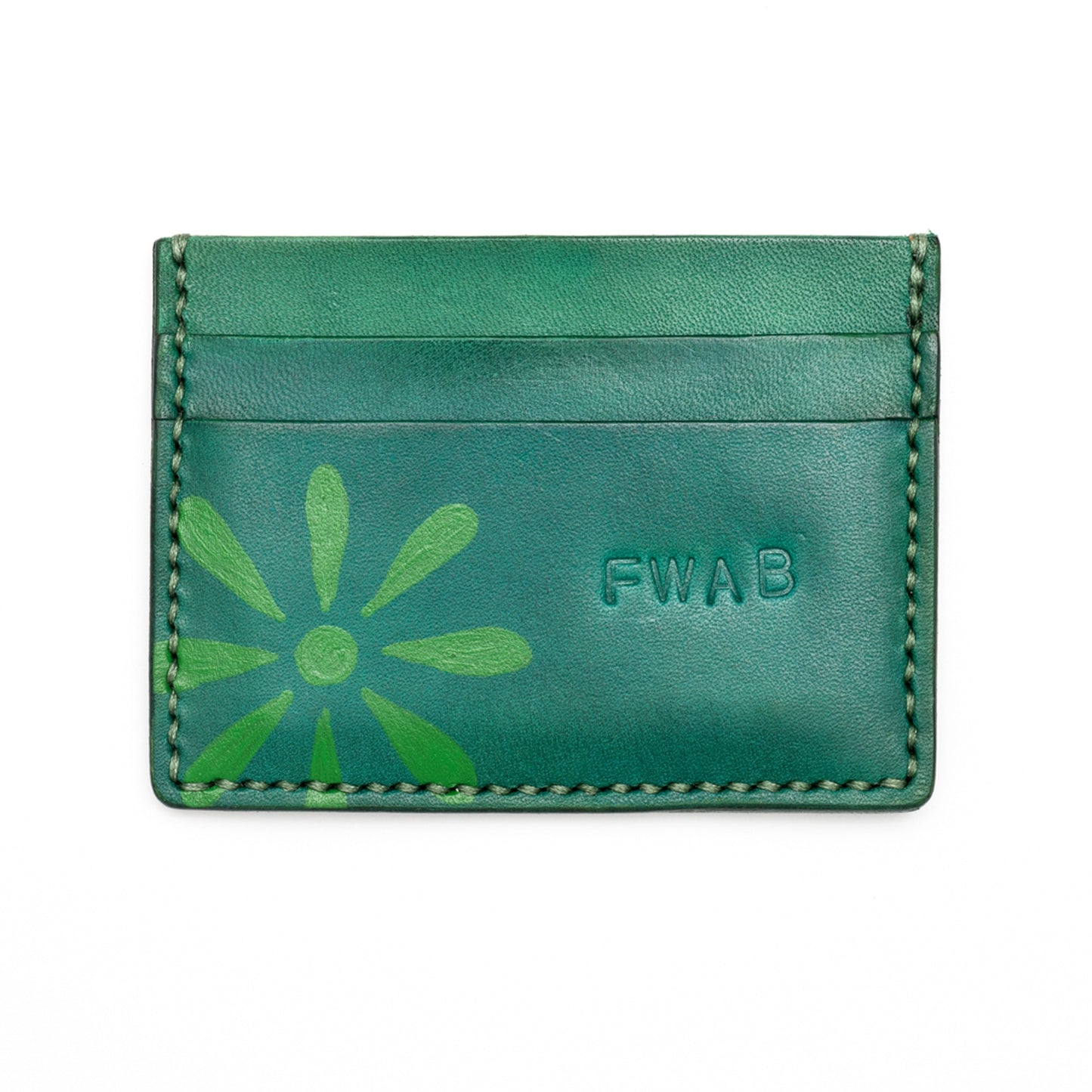 Flowers - Handmade Leather Card Case