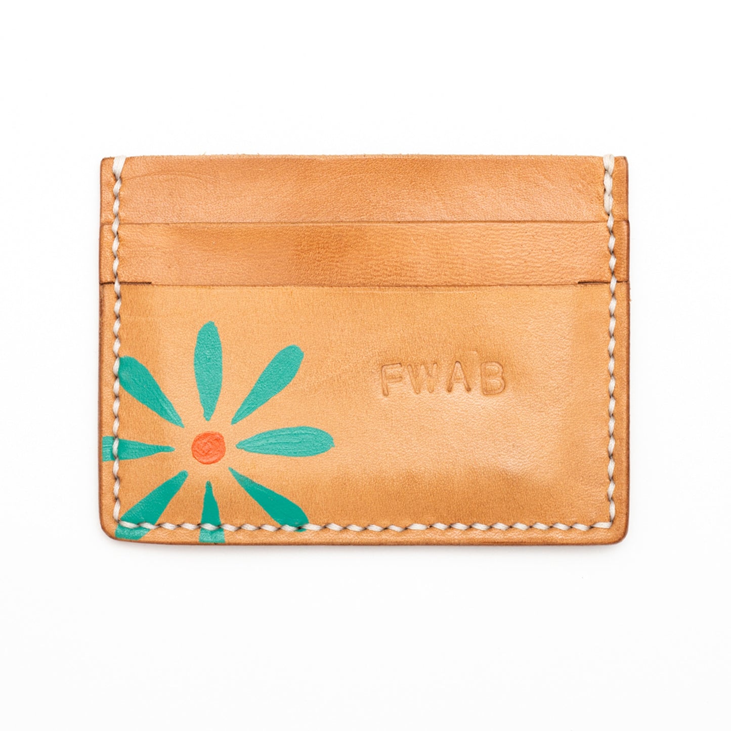 Flowers - Handmade Leather Card Case