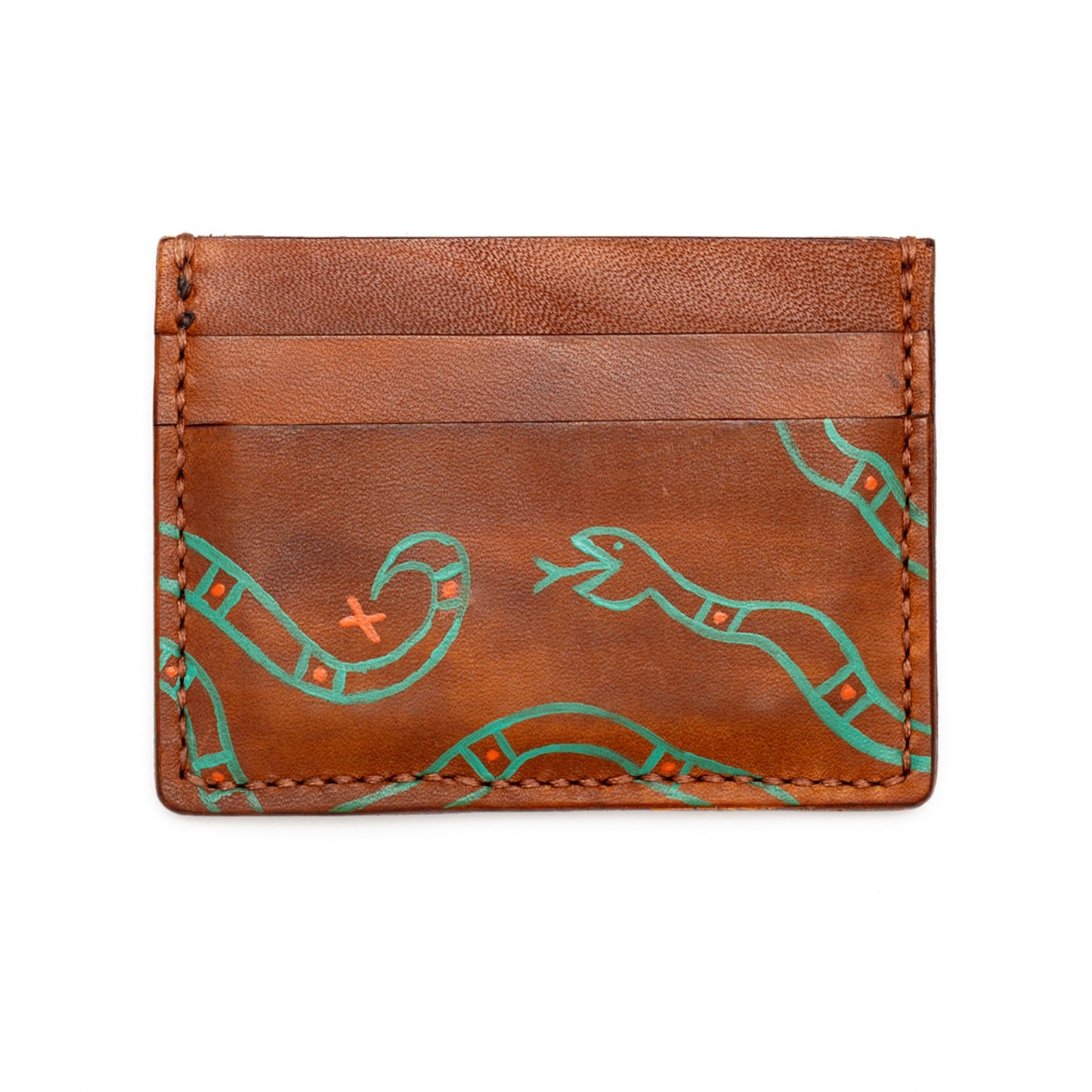 Snakes - Handmade Leather Card Case