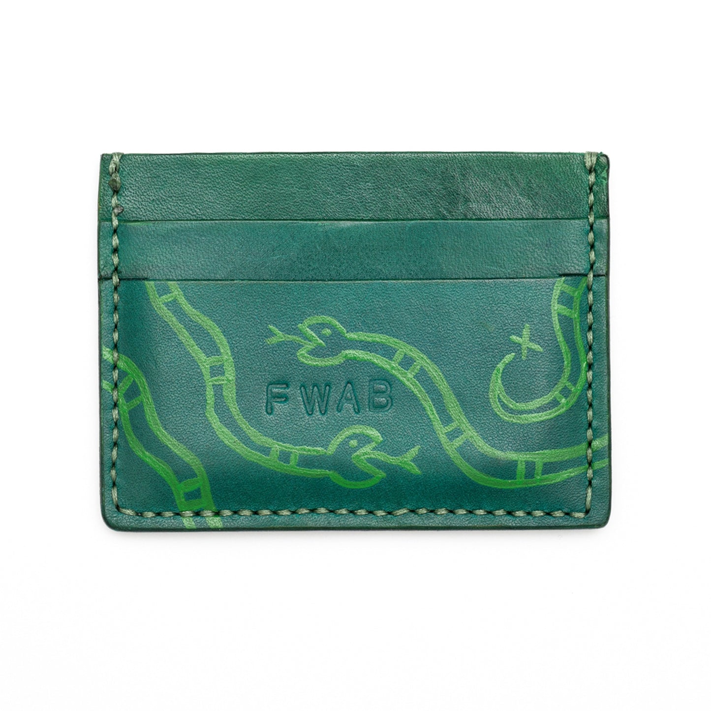 Snakes - Handmade Leather Card Case