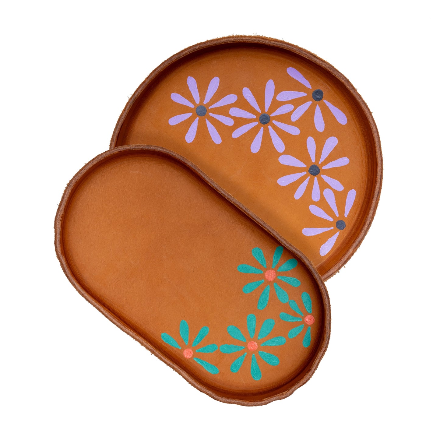 Flowers - Handmade Leather Tray