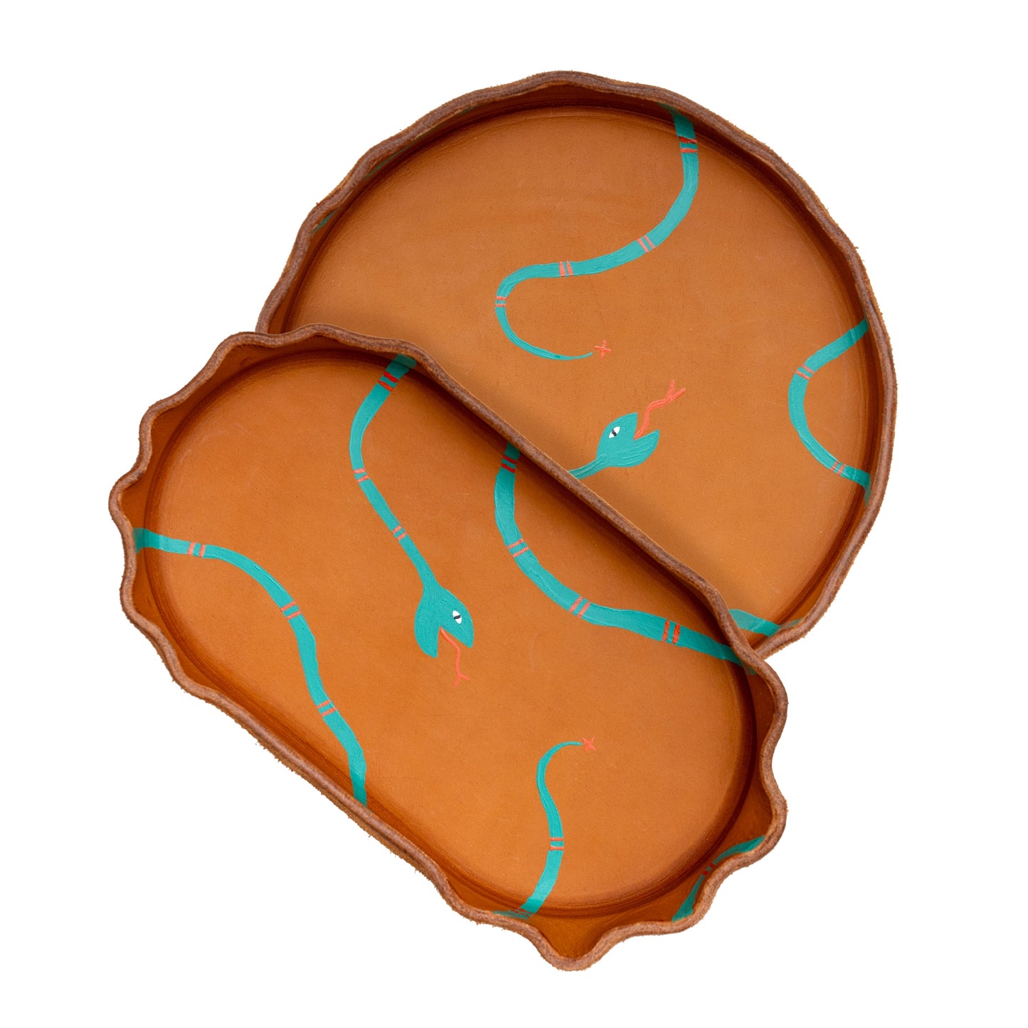 Snakes - Handmade Leather Tray