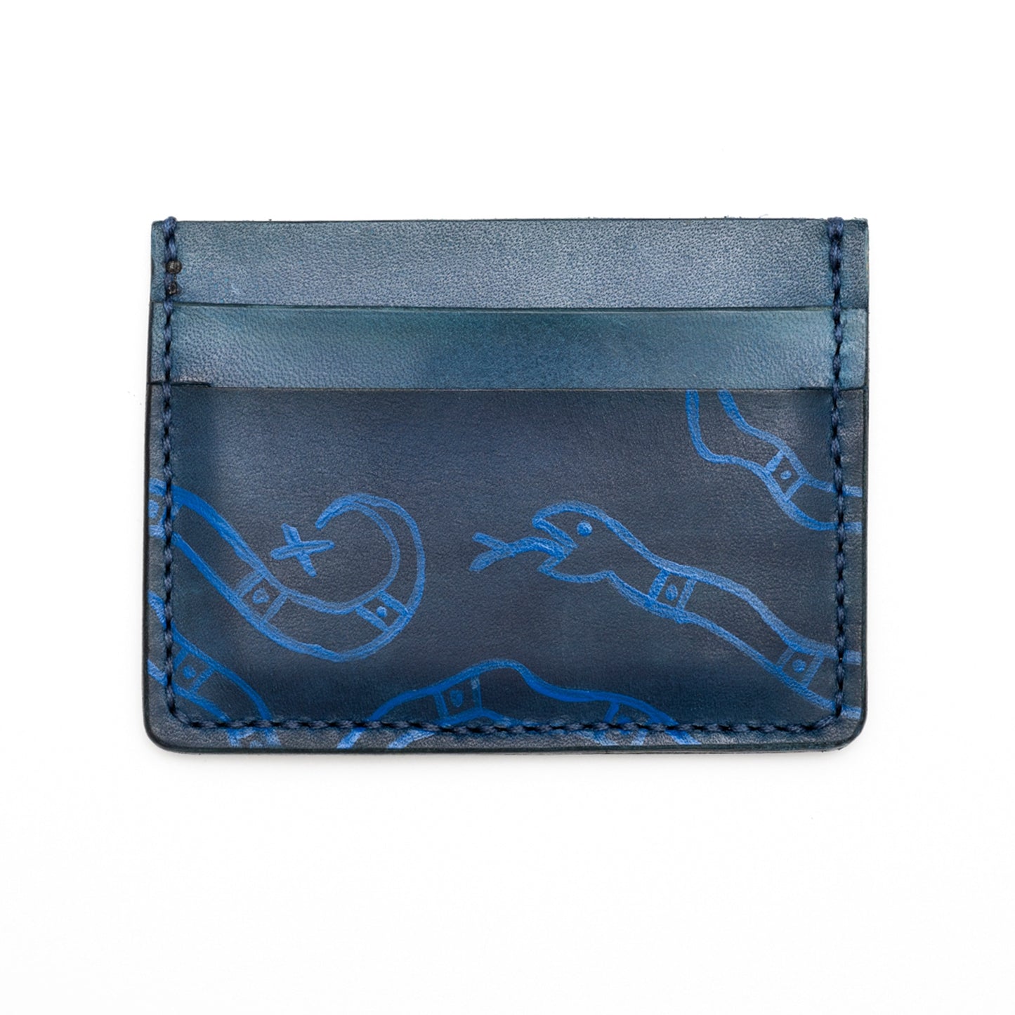 Snakes - Handmade Leather Card Case