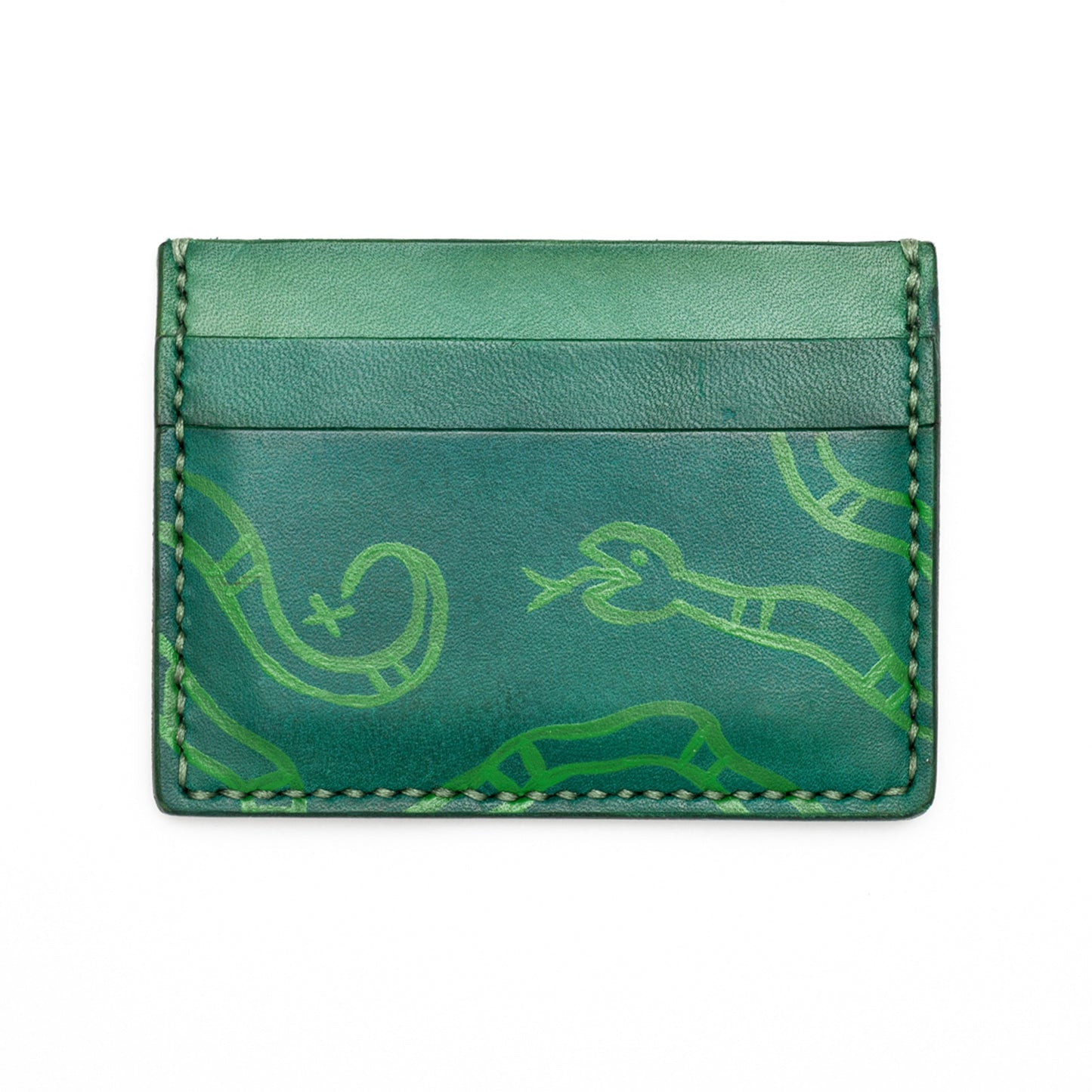 Snakes - Handmade Leather Card Case