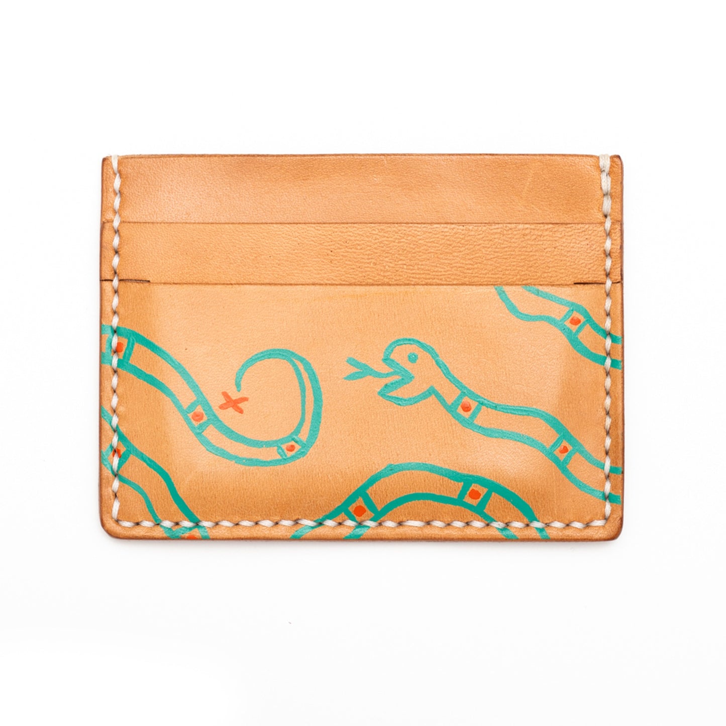 Snakes - Handmade Leather Card Case