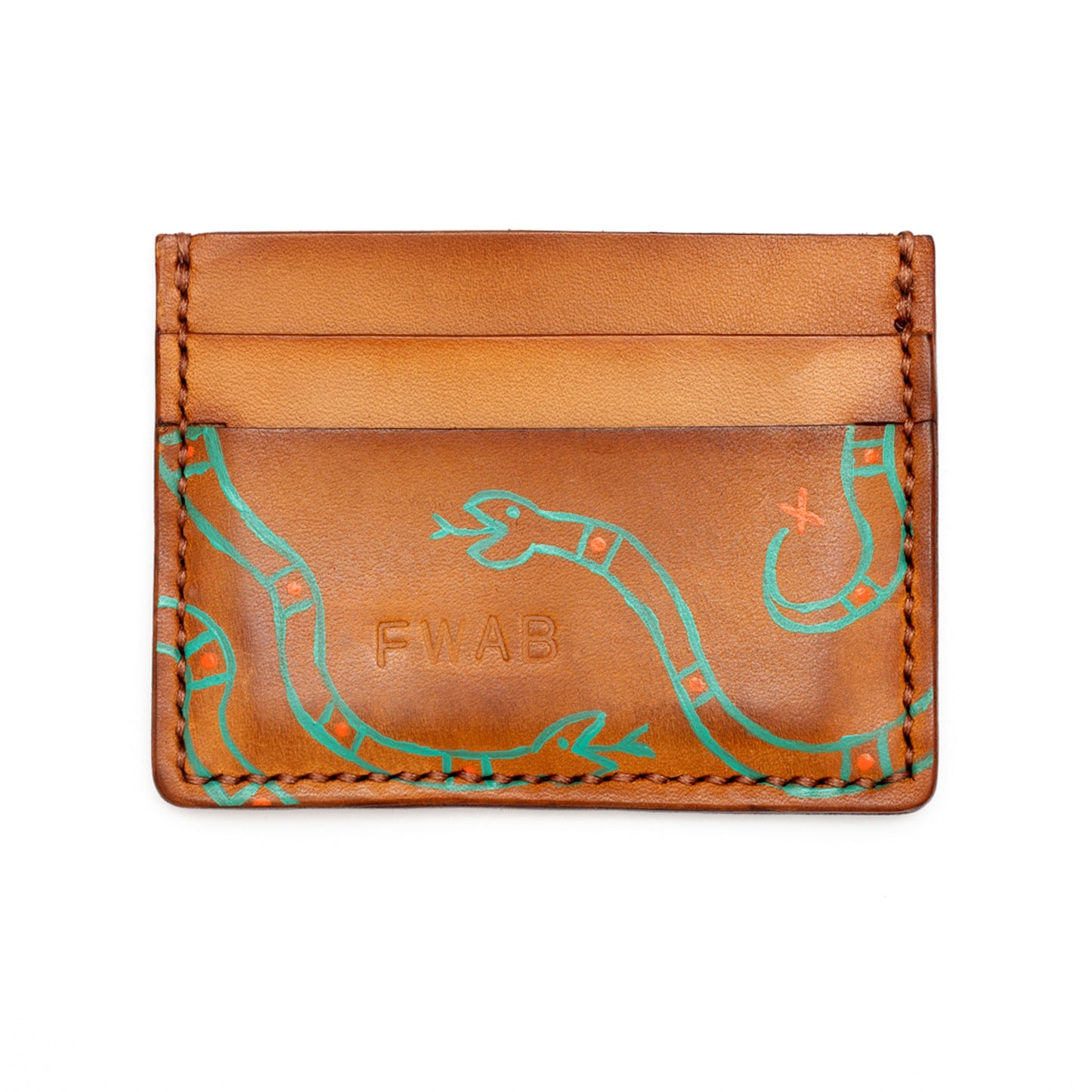 Snakes - Handmade Leather Card Case
