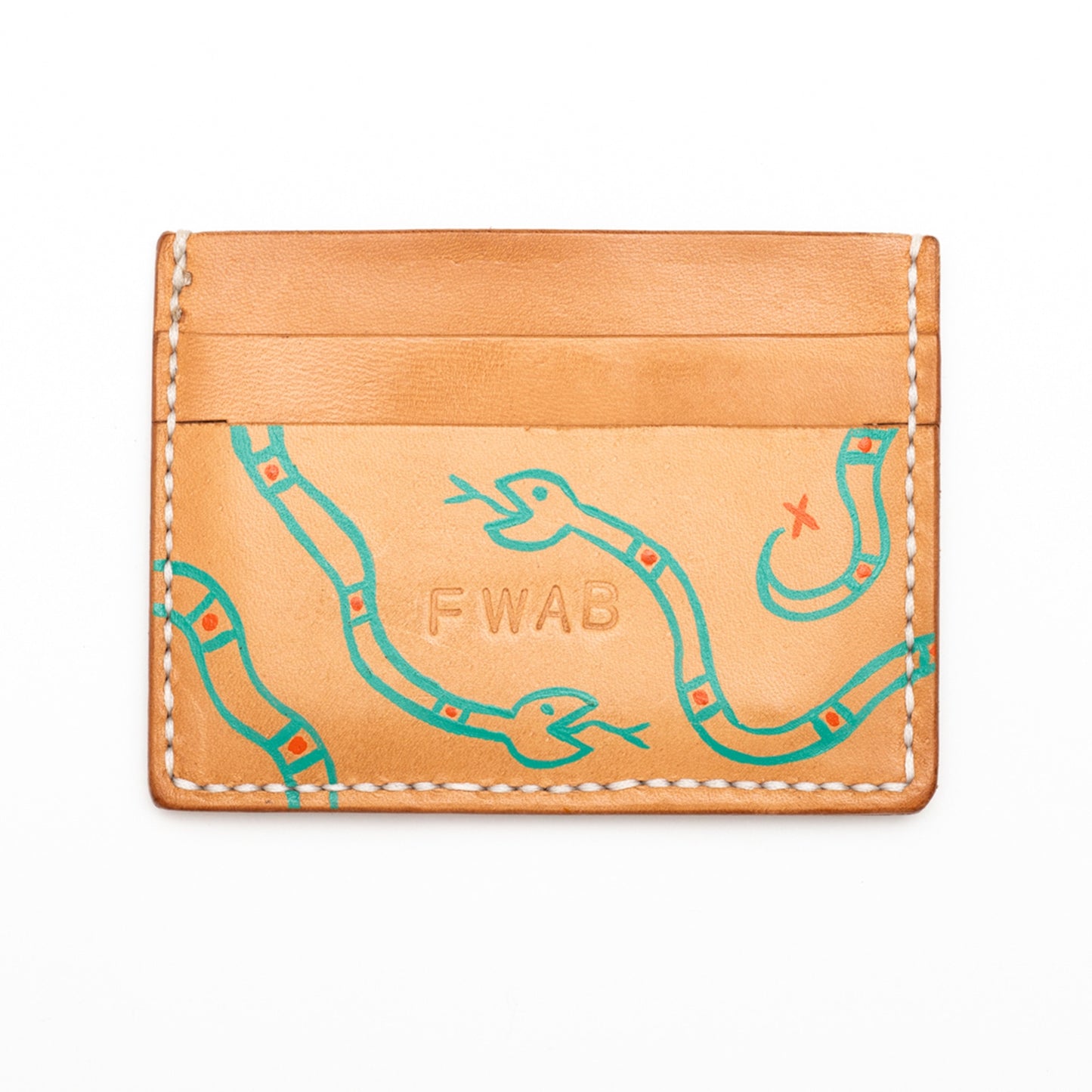 Snakes - Handmade Leather Card Case